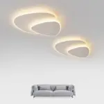 LunaGlow Modern LED Ceiling Lamp in Metal and Acrylic in White for Bedroom tag1