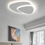 LunaGlow Modern LED Ceiling Lamp in Metal and Acrylic in White for Bedroom tag1