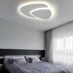 LunaGlow Modern LED Ceiling Lamp in Metal and Acrylic in White for Bedroom tag1