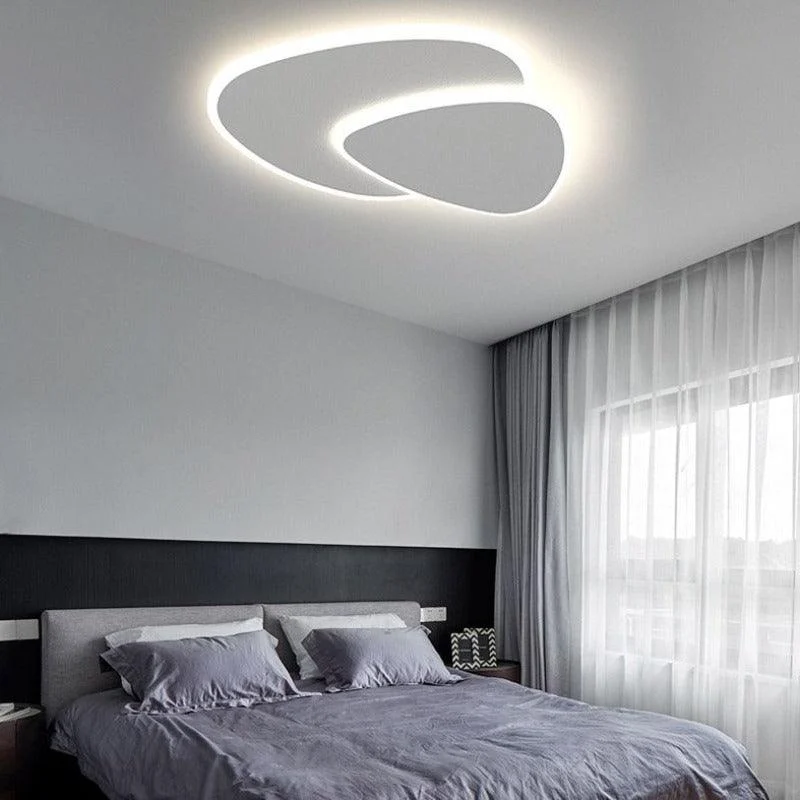 LunaGlow - Modern LED Ceiling Lamp in Metal and Acrylic in White for Bedroom -  - #tag1#
