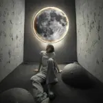 LunaLux LED moon wall light