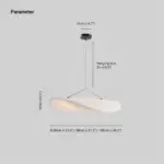 LunaLux Modern LED Pendant Lamp in Metal and Artificial Silk in White for Bedrooms tag1