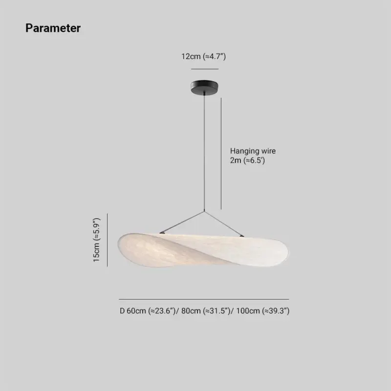 LunaLux Modern LED Pendant Lamp in Metal and Artificial Silk in White for Bedrooms tag1