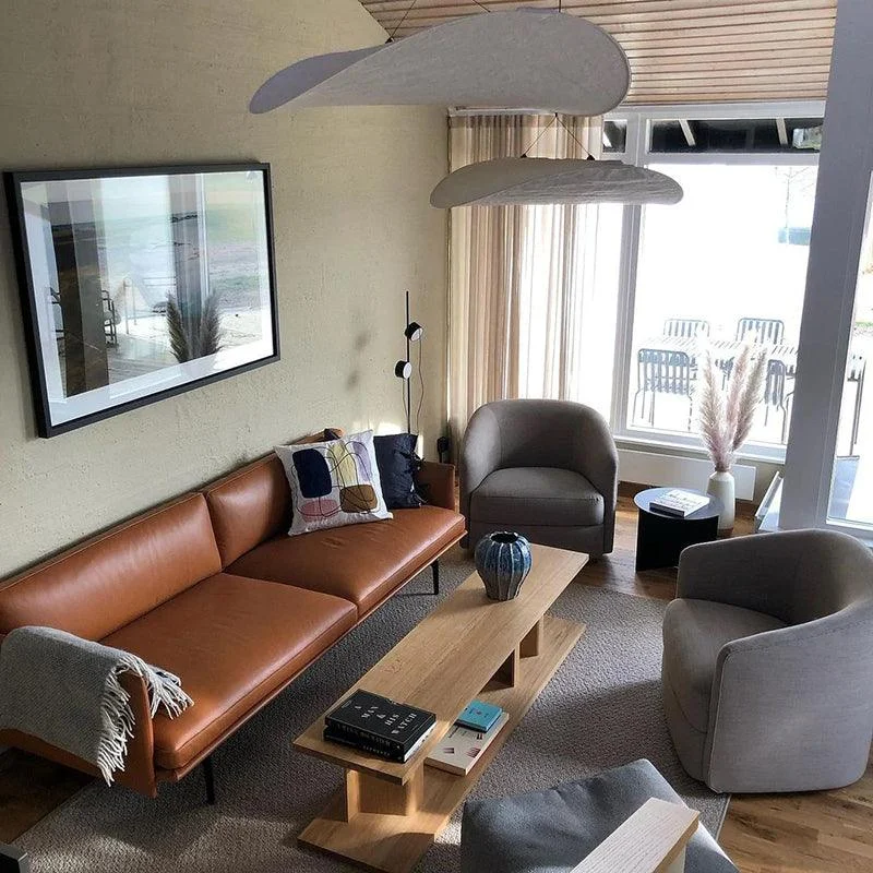 LunaLux Modern LED Pendant Lamp in Metal and Artificial Silk in White for Bedrooms -  - #tag1#