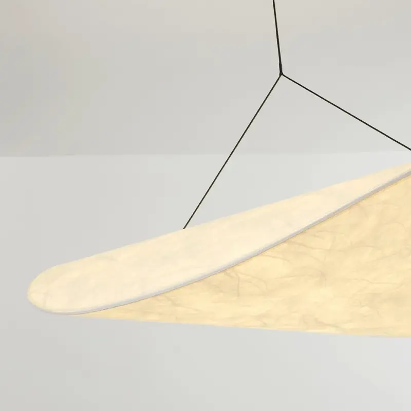 LunaLux Modern LED Pendant Lamp in Metal and Artificial Silk in White for Bedrooms tag1
