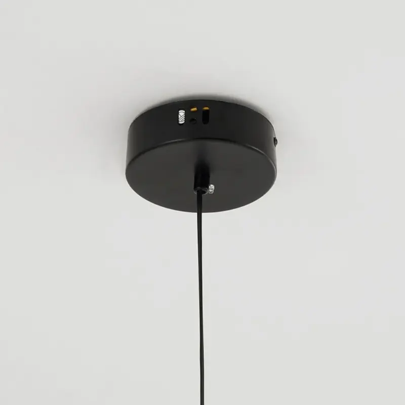 LunaLux Modern LED Pendant Lamp in Metal and Artificial Silk in White for Bedrooms tag1
