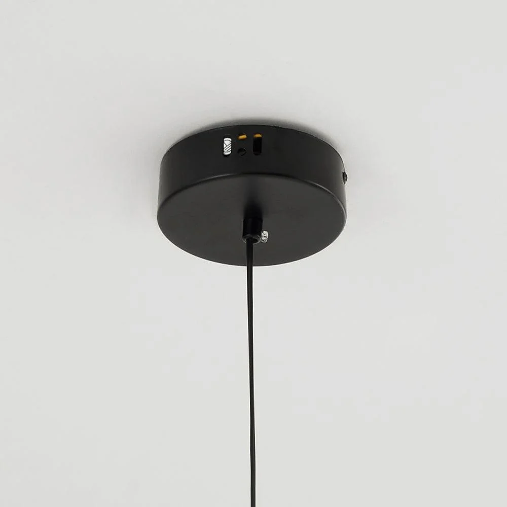 LunaLux Modern LED Pendant Lamp in Metal and Artificial Silk in White for Bedrooms -  - #tag1#