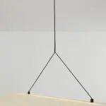 LunaLux Modern LED Pendant Lamp in Metal and Artificial Silk in White for Bedrooms tag1