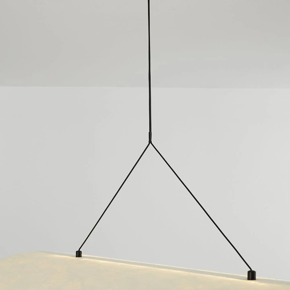 LunaLux Modern LED Pendant Lamp in Metal and Artificial Silk in White for Bedrooms -  - #tag1#