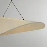 LunaLux Modern LED Pendant Lamp in Metal and Artificial Silk in White for Bedrooms tag1