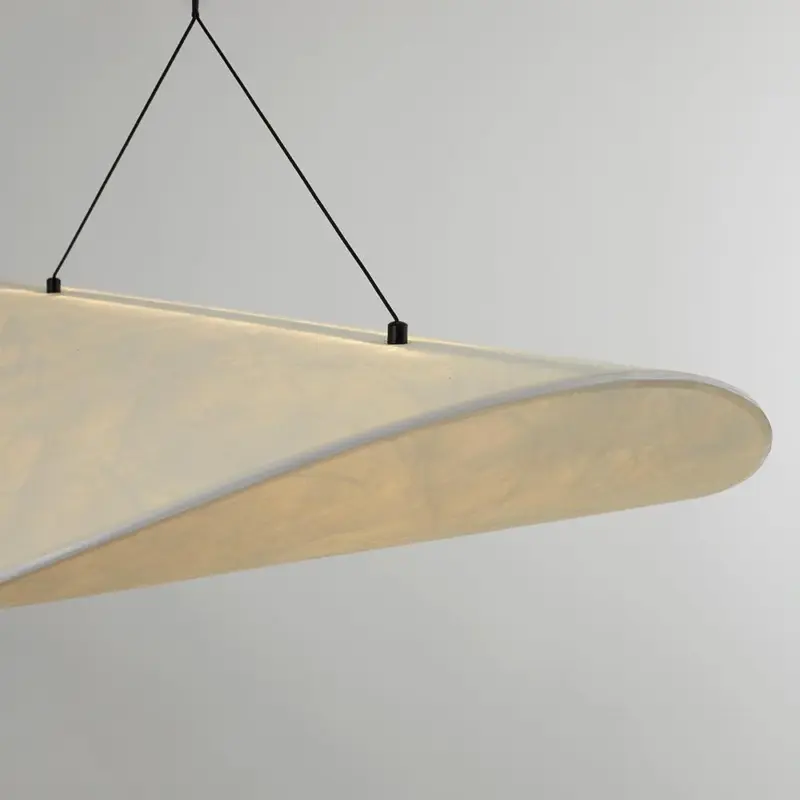LunaLux Modern LED Pendant Lamp in Metal and Artificial Silk in White for Bedrooms tag1