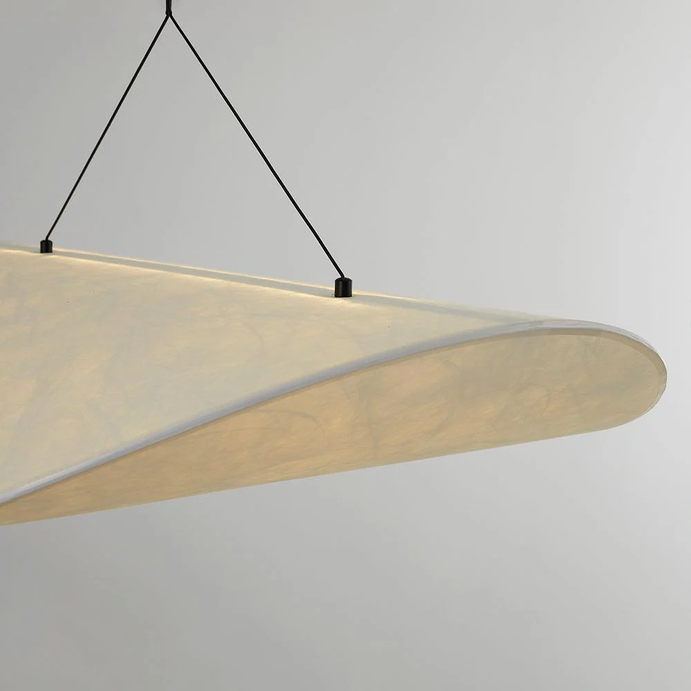 LunaLux Modern LED Pendant Lamp in Metal and Artificial Silk in White for Bedrooms -  - #tag1#