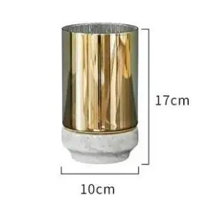 Luster Gold Glass Vase With Marble - 