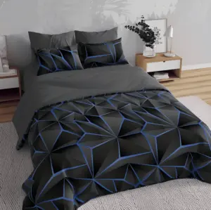 Soft Comforter - Luxe 3D Plaid printed Bedding Plush Duvet Cover