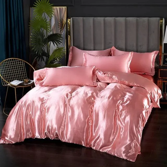 LuxeSilk Satin Bedding Set – Premium Silk Elegance -  - #tag1#