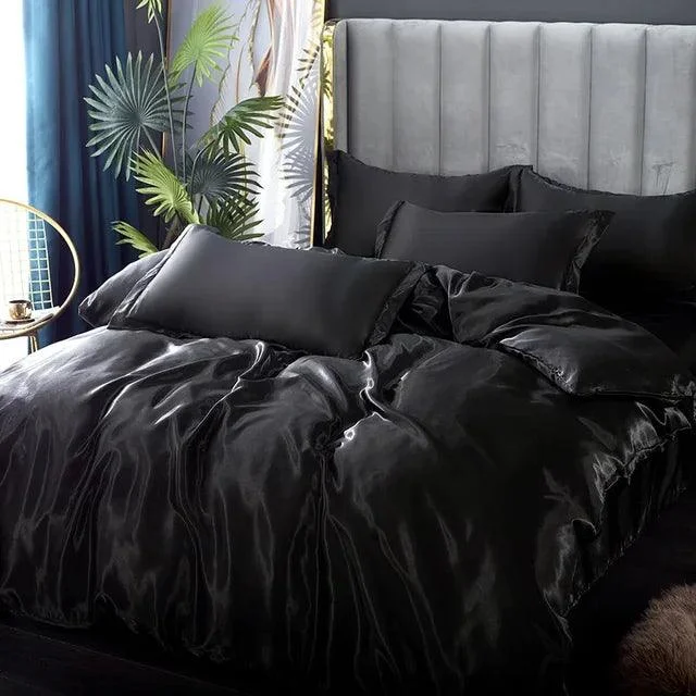 LuxeSilk Satin Bedding Set – Premium Silk Elegance -  - #tag1#