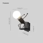 LuxoModernDecorativeManMetalWallLamp White Black