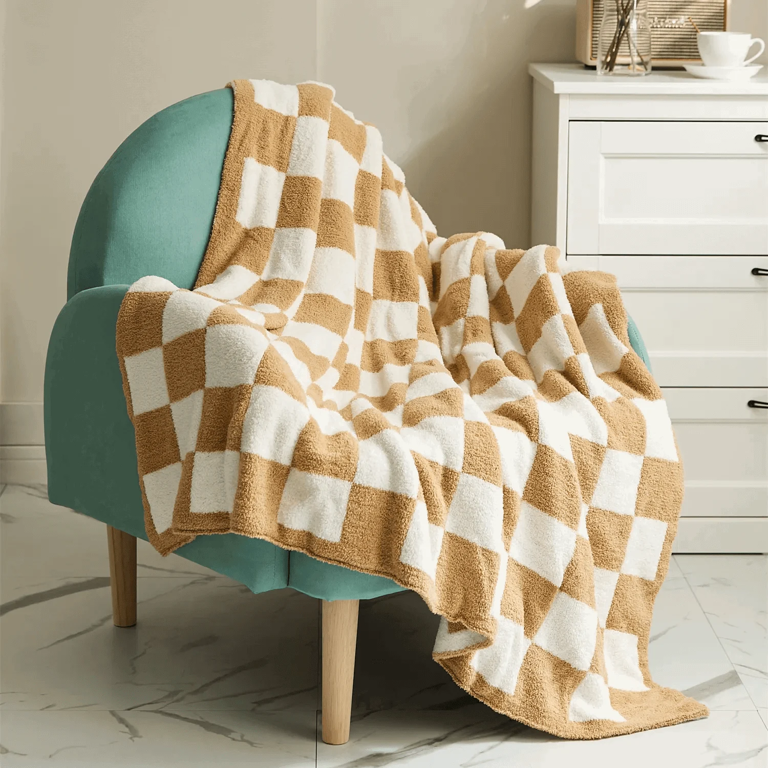 Luxurious Colourful Chequerboard Plaid Blanket -  - #tag1#