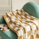 Luxurious Colourful Chequerboard Plaid Blanket tag1