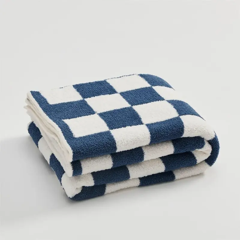 Luxurious Colourful Chequerboard Plaid Blanket tag1