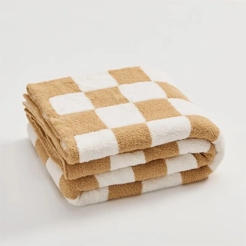 Luxurious Colourful Chequerboard Plaid Blanket tag1