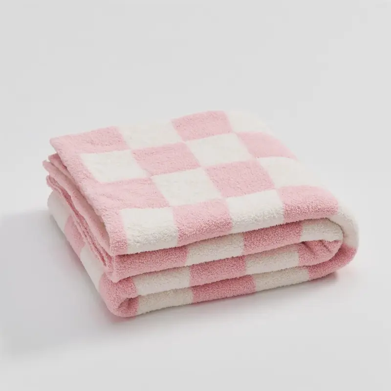 Luxurious Colourful Chequerboard Plaid Blanket tag1