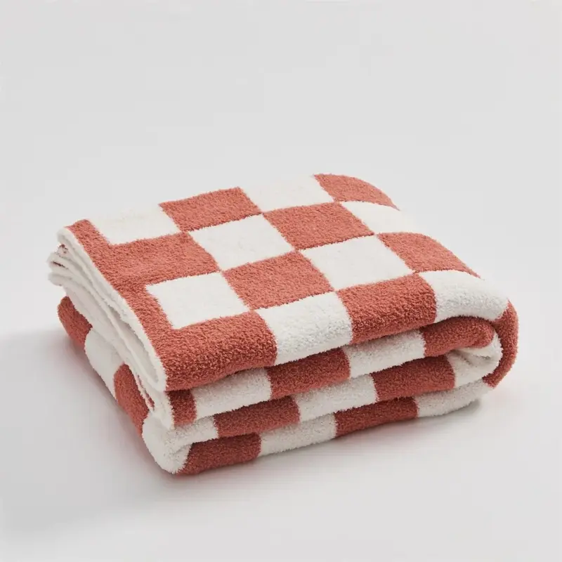 Luxurious Colourful Chequerboard Plaid Blanket tag1