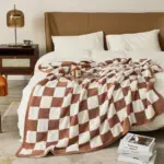 Luxurious Colourful Chequerboard Plaid Blanket tag1