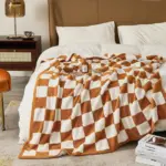 Luxurious Colourful Chequerboard Plaid Blanket tag1