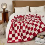 Luxurious Colourful Chequerboard Plaid Blanket tag1