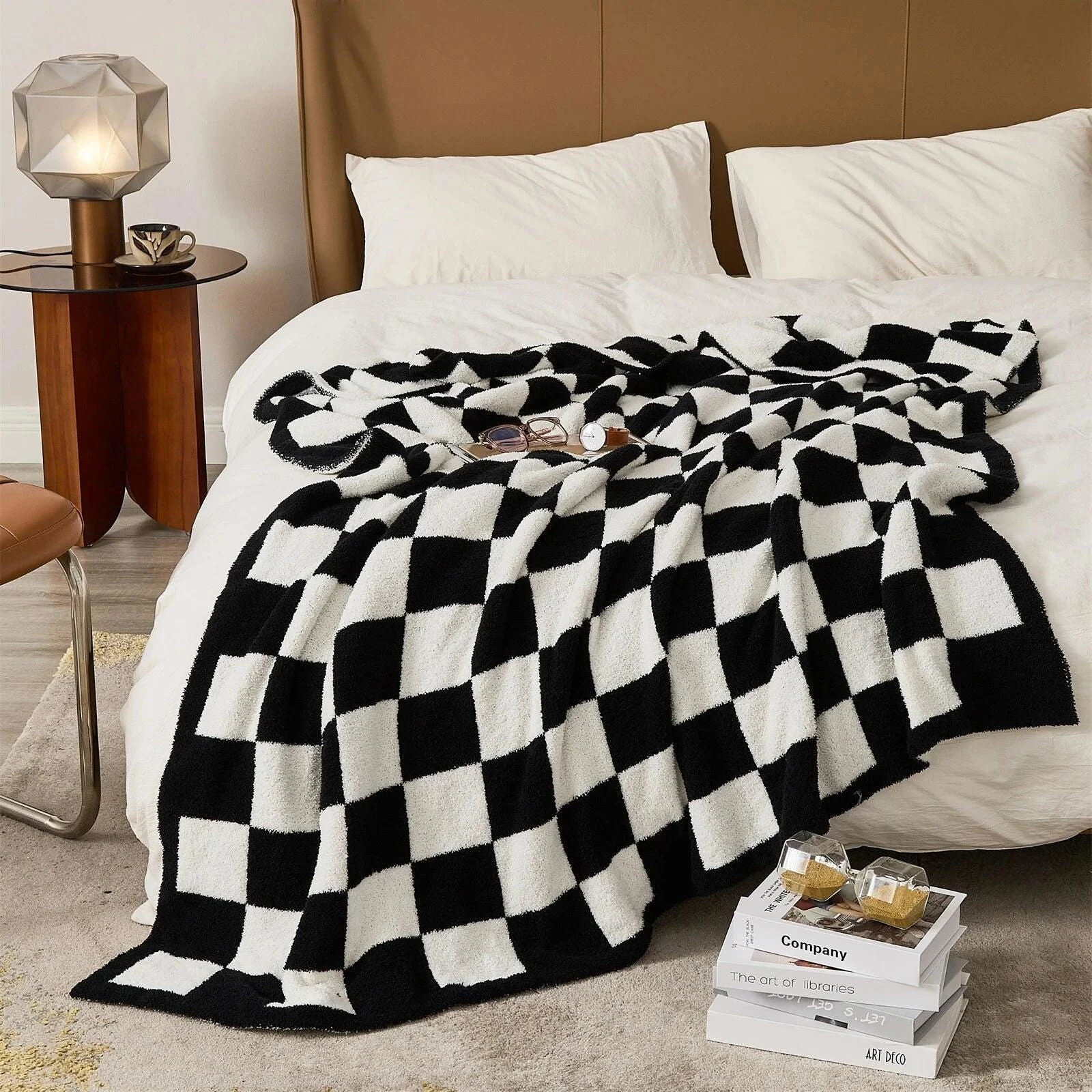 Luxurious Colourful Chequerboard Plaid Blanket -  - #tag1#