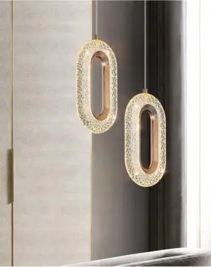 Luxurious Diamond Ring Gold Pendant Light
