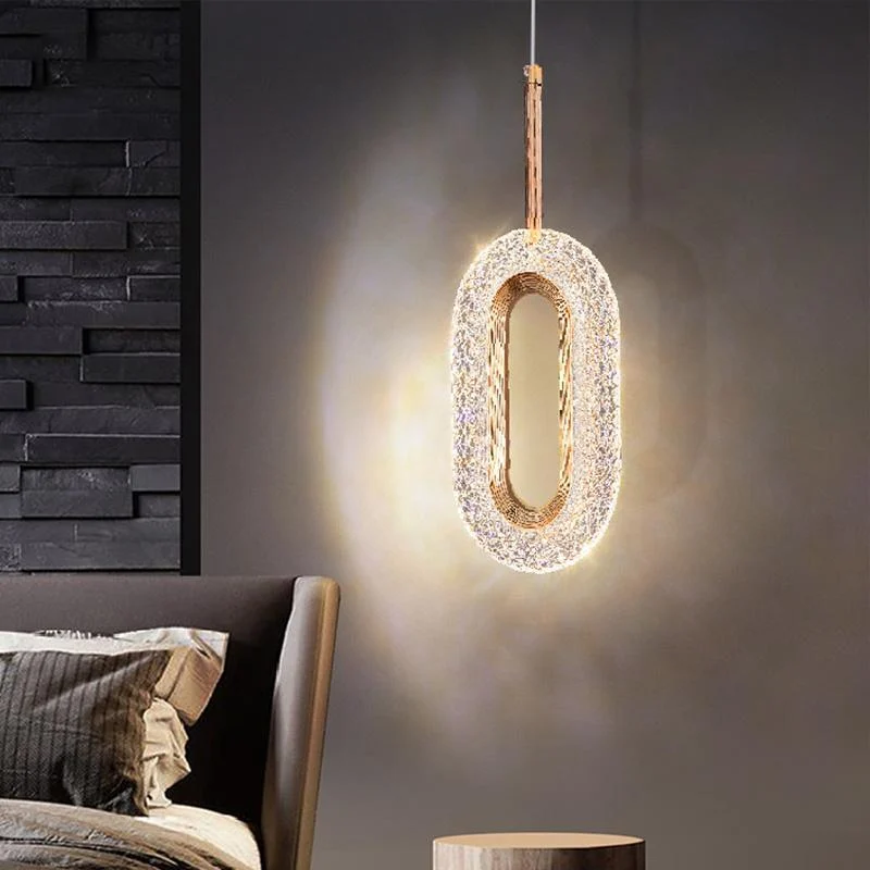 Luxurious Diamond Ring Gold Pendant Light -  - #tag1#