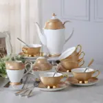 Luxury Gold Bone China Coffee Set Porcelain Tea Set Advanced Cup Ceramic Mug Pot Sugar Bowl 2fb174ad 82fd 4596 baf6 d095ef6bf677