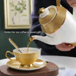 Luxury Gold Bone China Coffee Set Porcelain Tea Set Advanced Cup Ceramic Mug Pot Sugar Bowl e98652c1 145d 42ac b6e4 0d272cd50a49