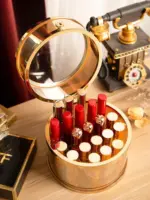 Luxury Lipstick Storage Box Desktop Cosmetic Jewelry Organizer Nail Polish Storage Boxes Perfume Bag Glass Round 19556c61 fc27 4764 8f7a 43c50c8ba6f9