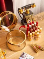 Luxury Lipstick Storage Box Desktop Cosmetic Jewelry Organizer Nail Polish Storage Boxes Perfume Bag Glass Round 824ca329 a3f4 4239 86a6 63367acc5a6a