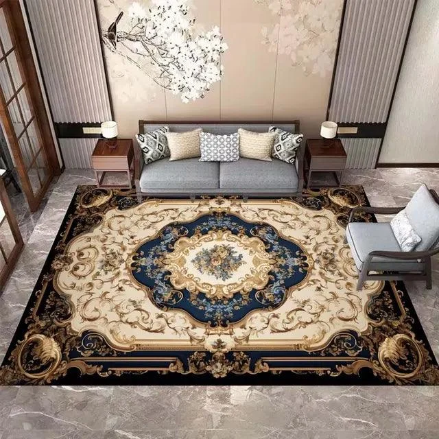 Luxury Baroque European Carpet Hotel Grade Soft Rug for Kids Bedroom Lounge -