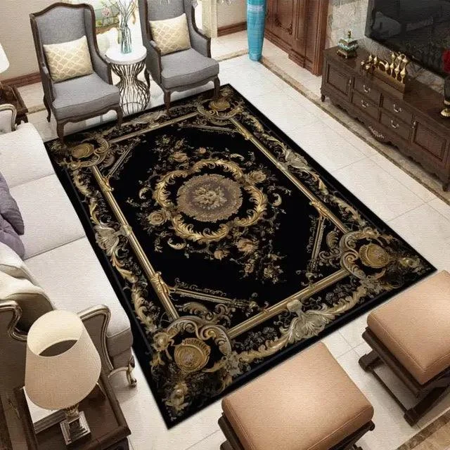 Luxury Baroque European Carpet Hotel Grade Soft Rug for Kids Bedroom Lounge -