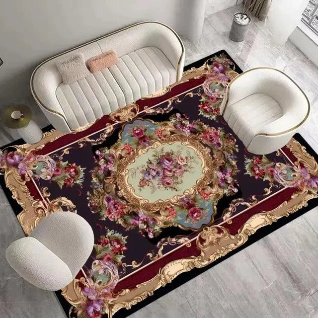 Luxury Baroque European Carpet Hotel Grade Soft Rug for Kids Bedroom Lounge -