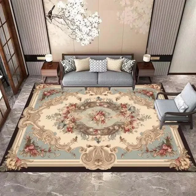 Luxury Baroque European Carpet Hotel Grade Soft Rug for Kids Bedroom Lounge -