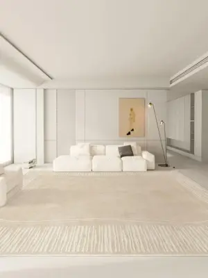 Luxury Beige Soft Large Area Rug Carpets Comfortable Bedroom