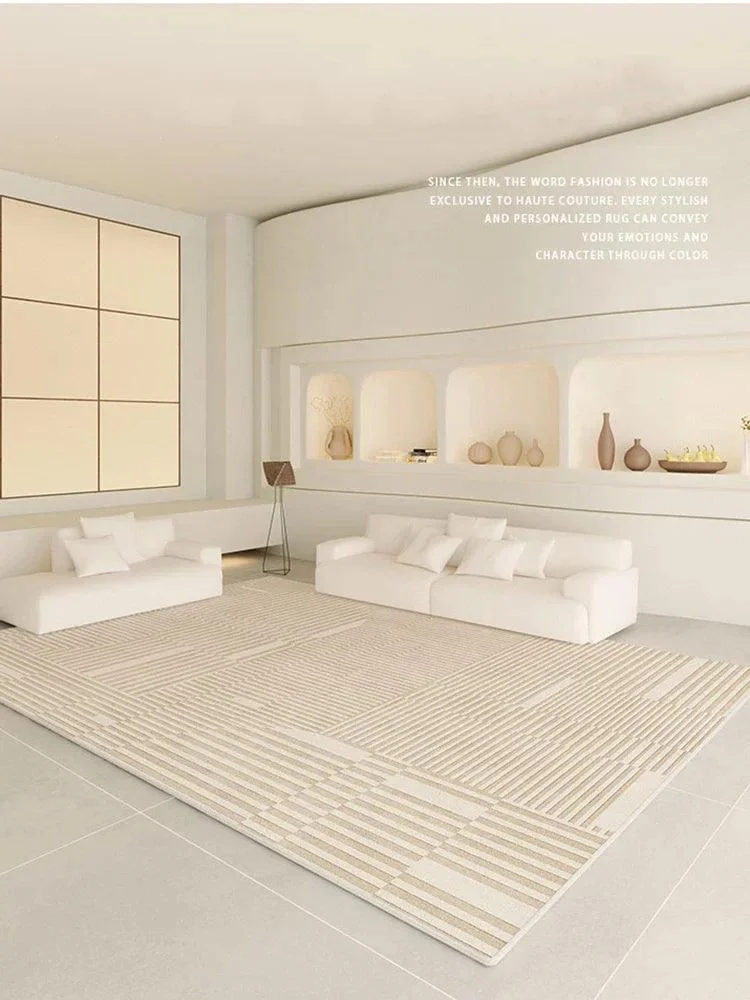 Luxury Beige Soft Large Area Rug Carpets Comfortable Bedroom -