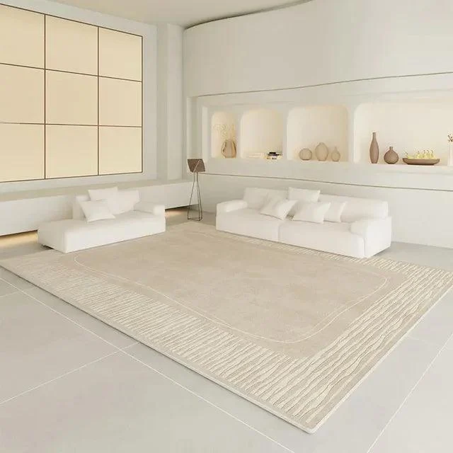 Luxury Beige Soft Large Area Rug Carpets Comfortable Bedroom -