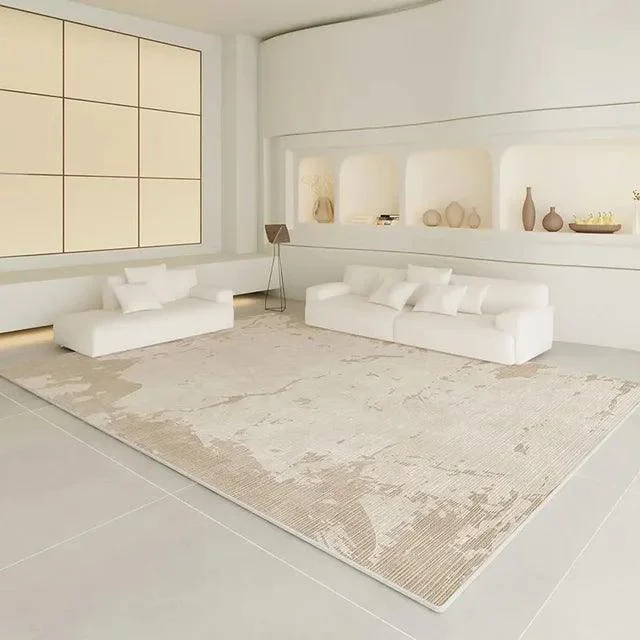 Luxury Beige Soft Large Area Rug Carpets Comfortable Bedroom -