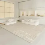 Luxury Beige Soft Large Area Rug Carpets Comfortable Bedroom