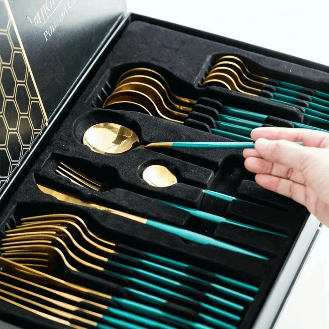 Luxury Cutlery Set - 24 Pieces Stainless Steel -  - #tag1#