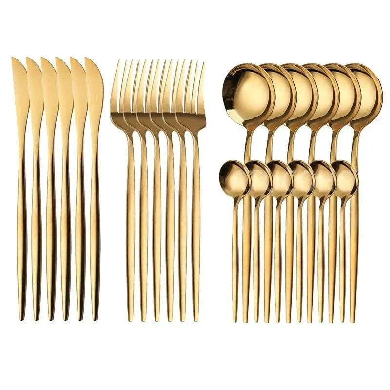 Luxury Cutlery Set - 24 Pieces Stainless Steel -  - #tag1#