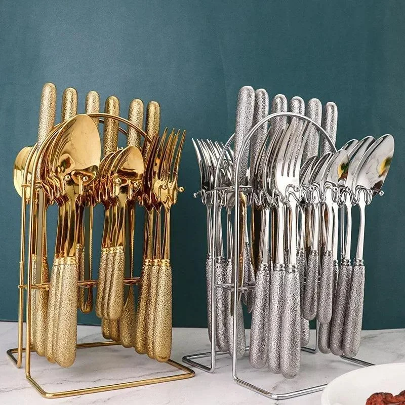 Luxury Cutlery Set - Stainless Steel 24 Pieces -  - #tag1#