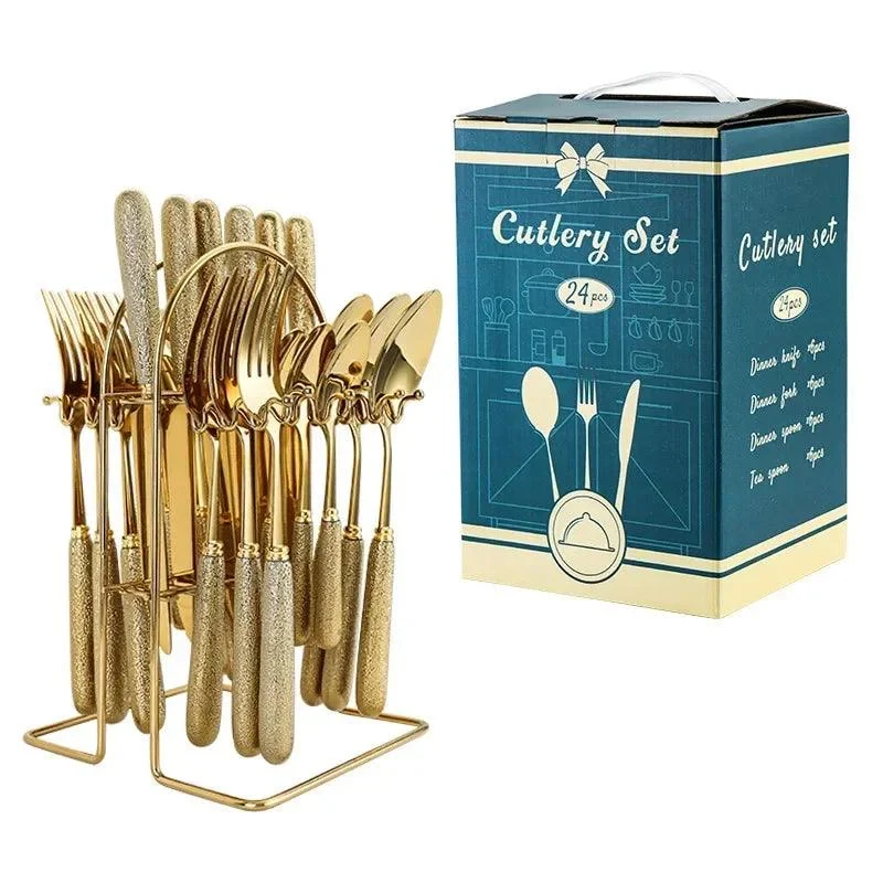 Luxury Cutlery Set - Stainless Steel 24 Pieces -  - #tag1#